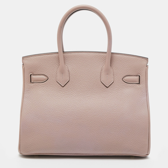 HERMES Glycine Taurillon Clemence Leather Gold Finish Birkin 30 Bag - Picture 4 of 8